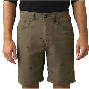 NWT Prana Men's Brion 11 inch Short in Slate Green Crux Rock - Size 30